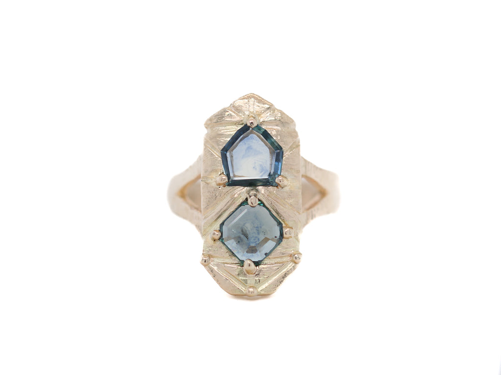 Sapphire Shield Ring 3