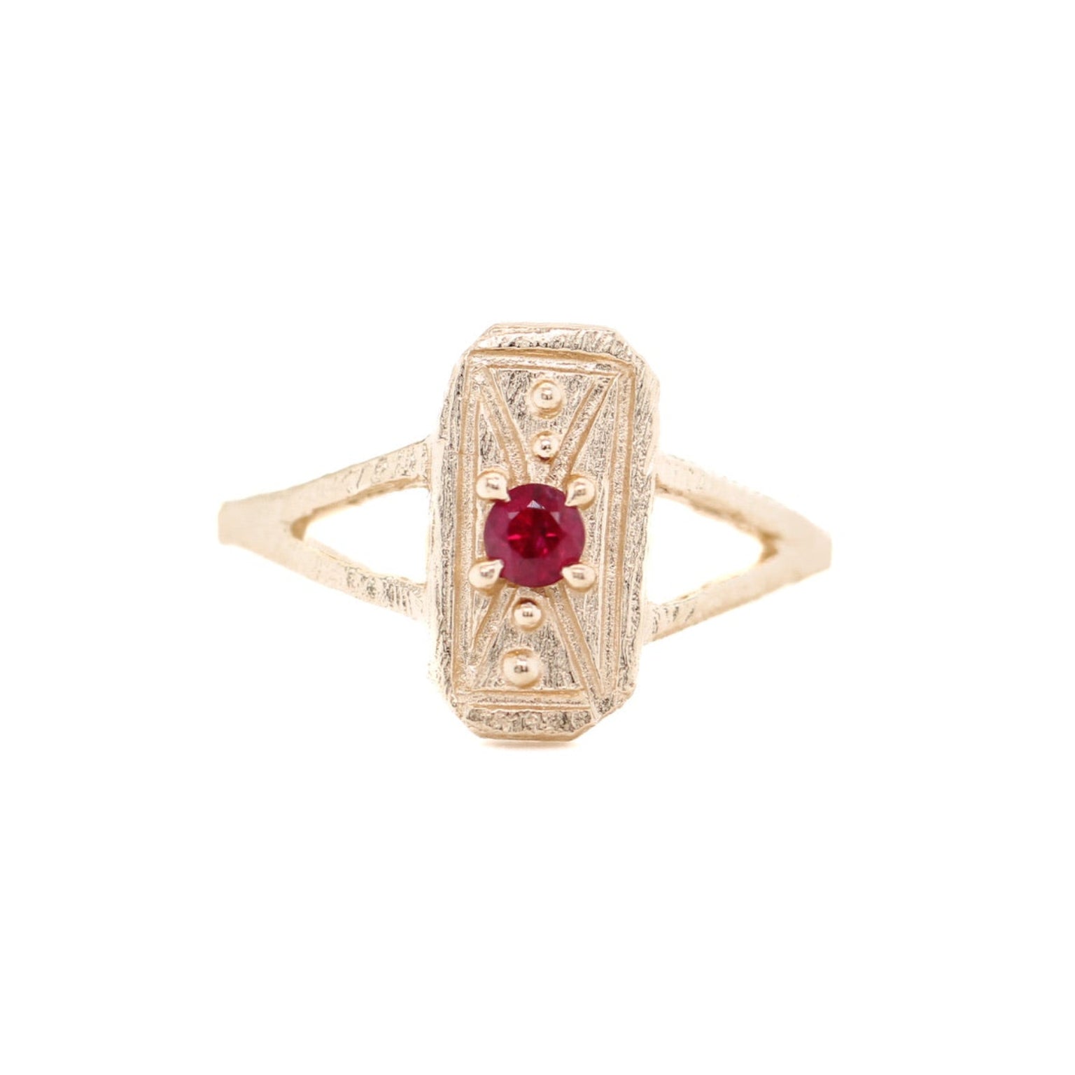 Ruby Mini Shield Ring