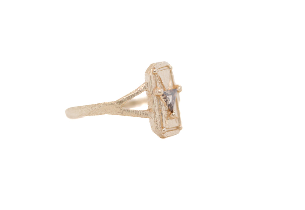 0.18 Carat Champagne Diamond Mini Shield Ring