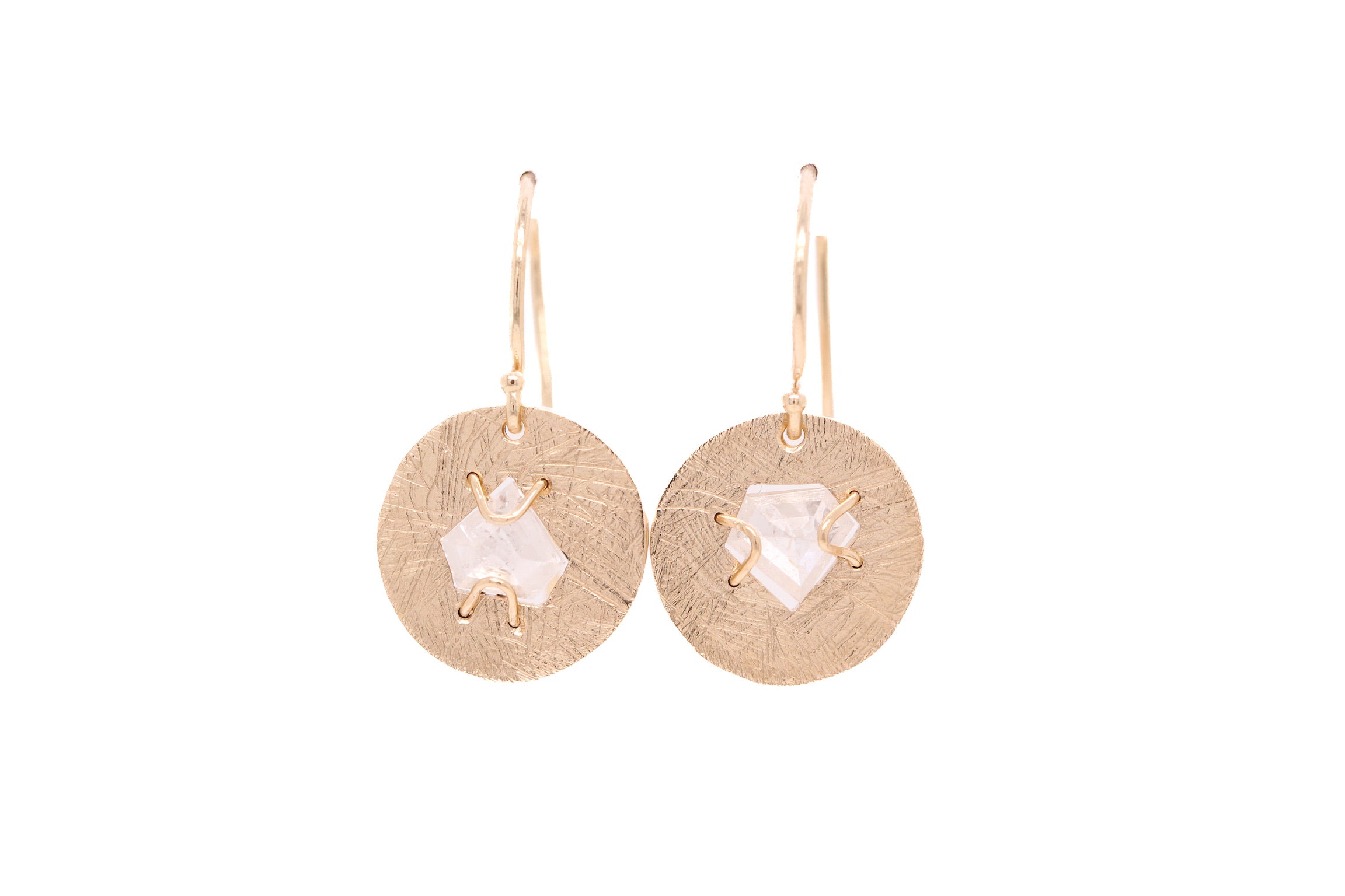 1.27ct Diamond Drop Disc Earrings