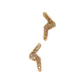Lightning Stud Earring Pair - 14K Gold + Pavé