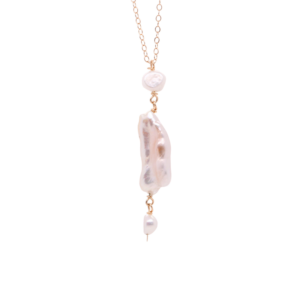 Long Baroque Fresh Water Pendant Necklace