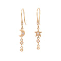 Moon and Star Dangle Earrings