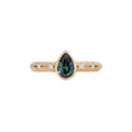 OOAK Pear Sapphire and Diamond Ring