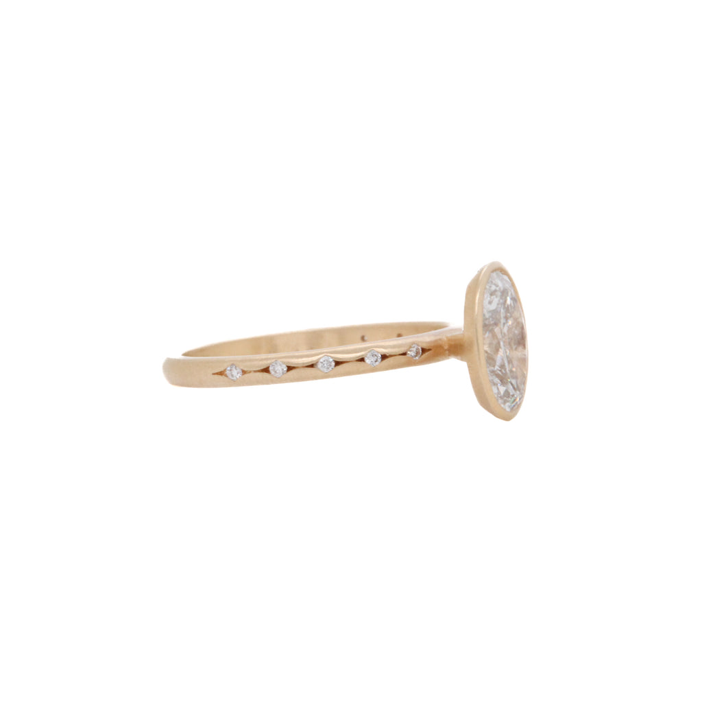 Oval Bezel Set Lab Diamond Engagement Ring