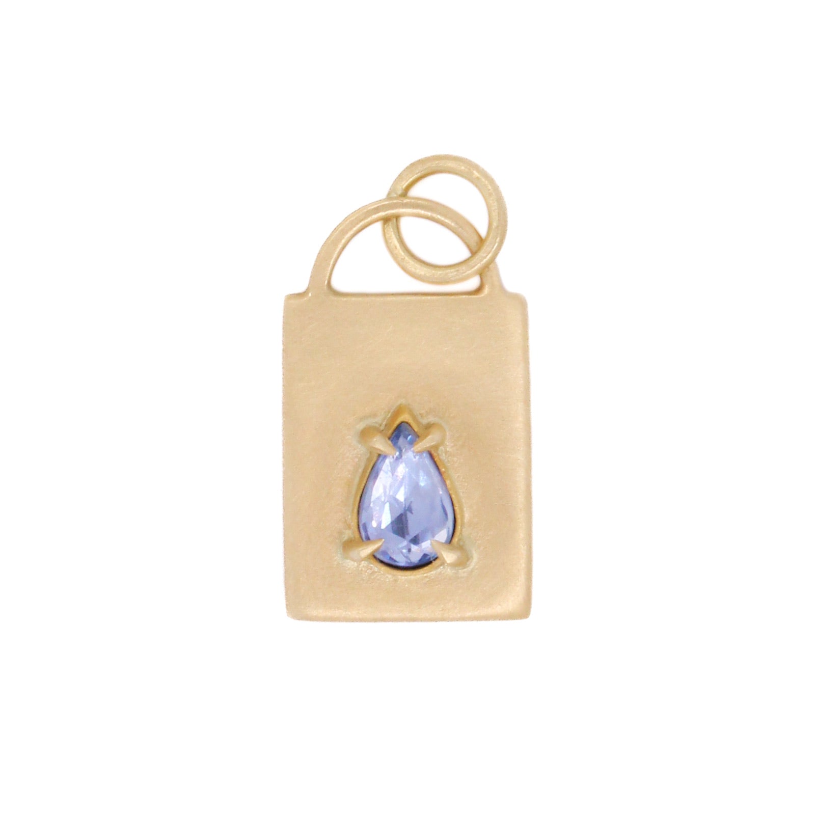 Pear Shaped Blue Sapphire Charm Pendant