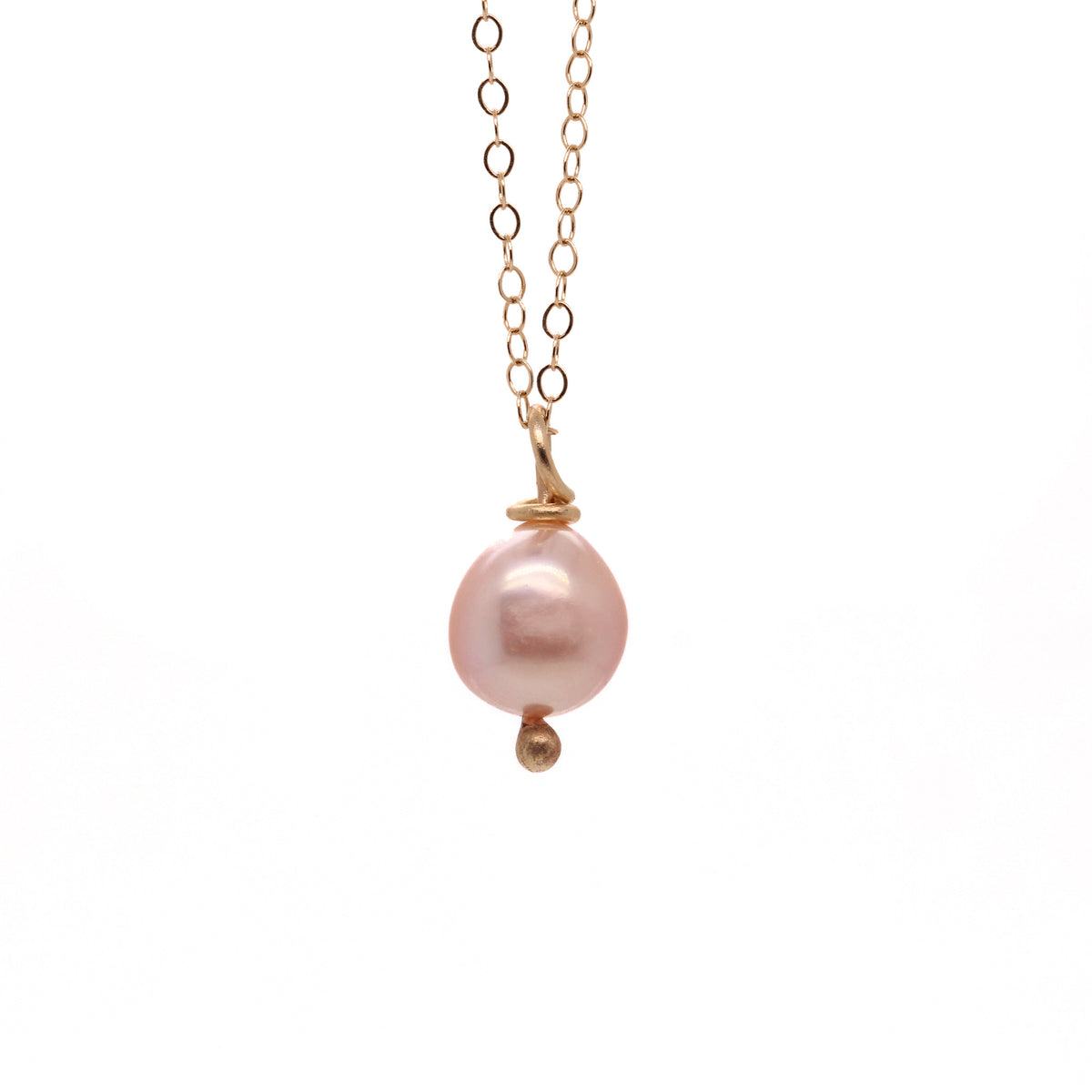 Pink Baroque Fresh Water Pendant Necklace