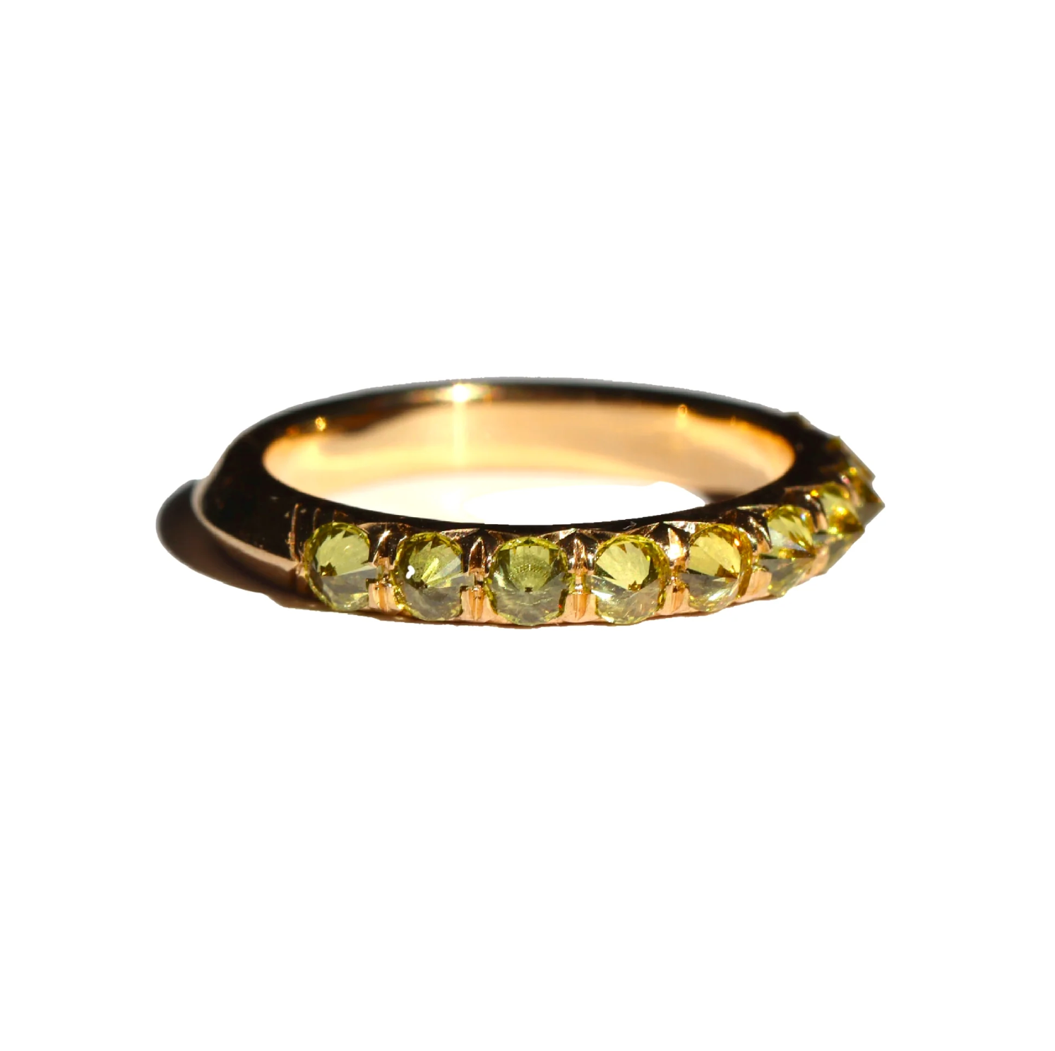 Barbed Yellow Diamond Half Eternity Ring - 18ky