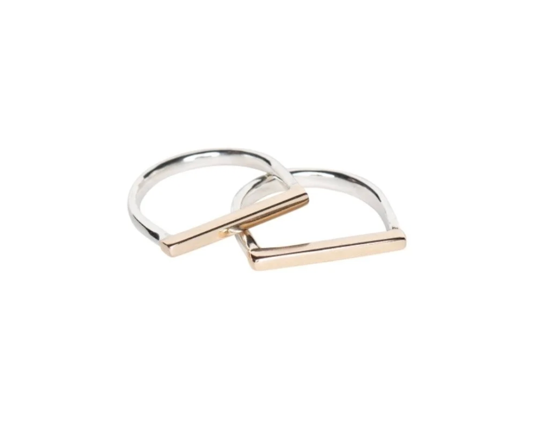 AL Flat Stacker - 14k and Sterling