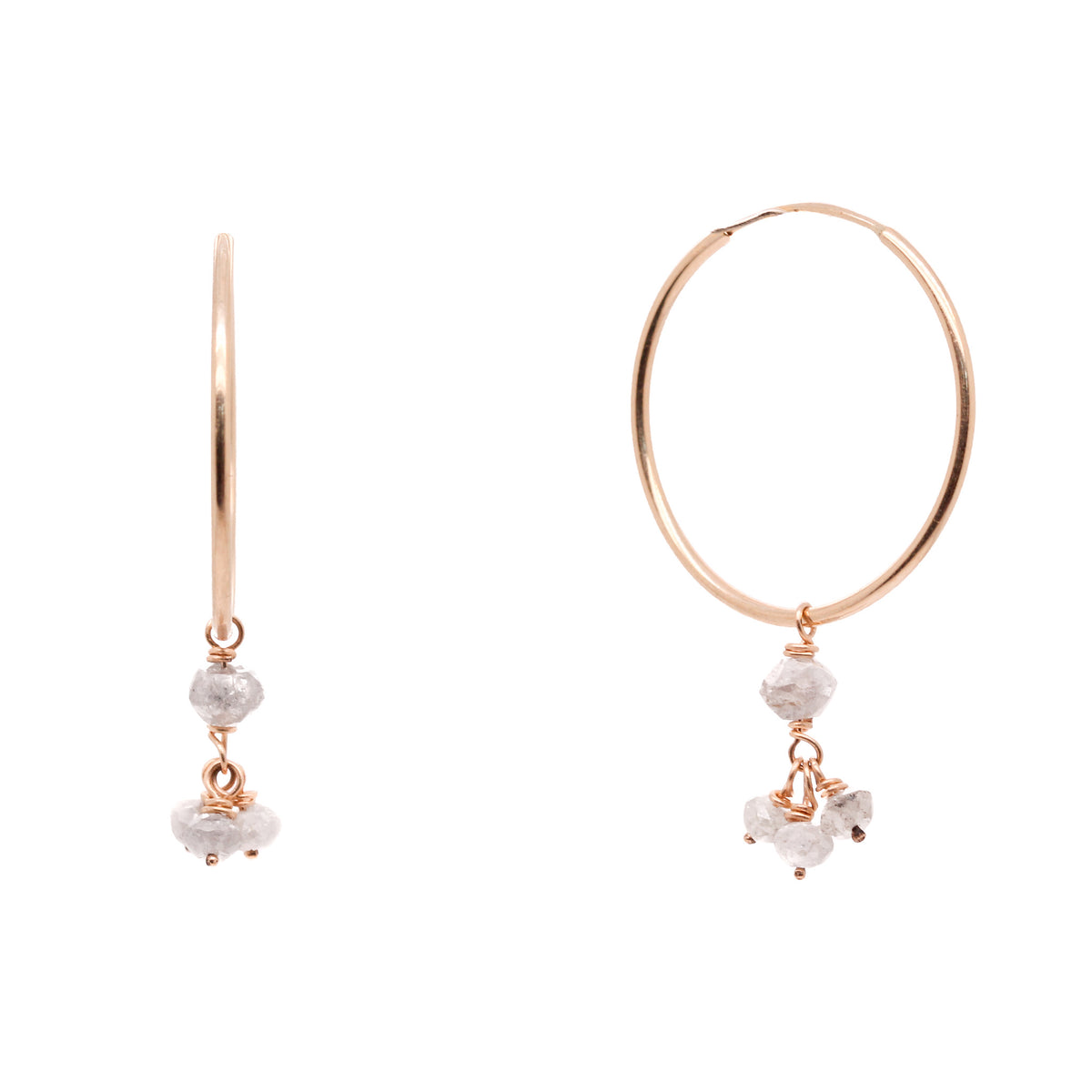 Seamless Hoop with Diamond Drop
