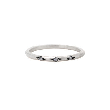 Silver Basit Trois Ring - Silver Diamond