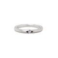 Silver Medium Basit Ring -Silver Diamond