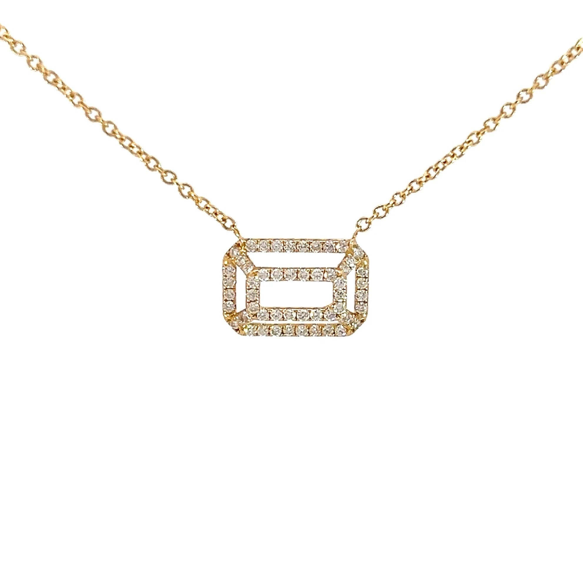 Mesa Necklace - Emerald Shape Pave