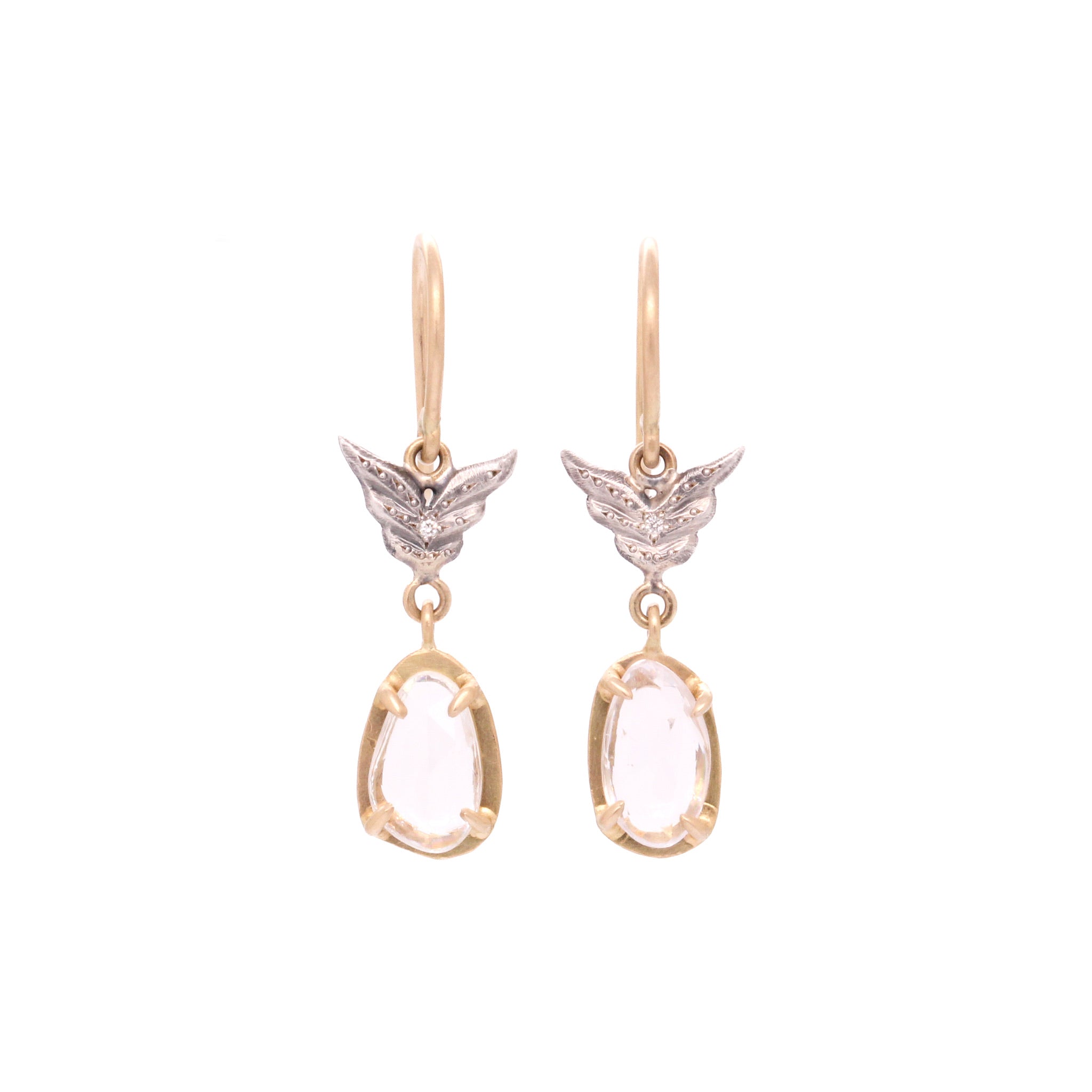 White Sapphire Wing Earrings