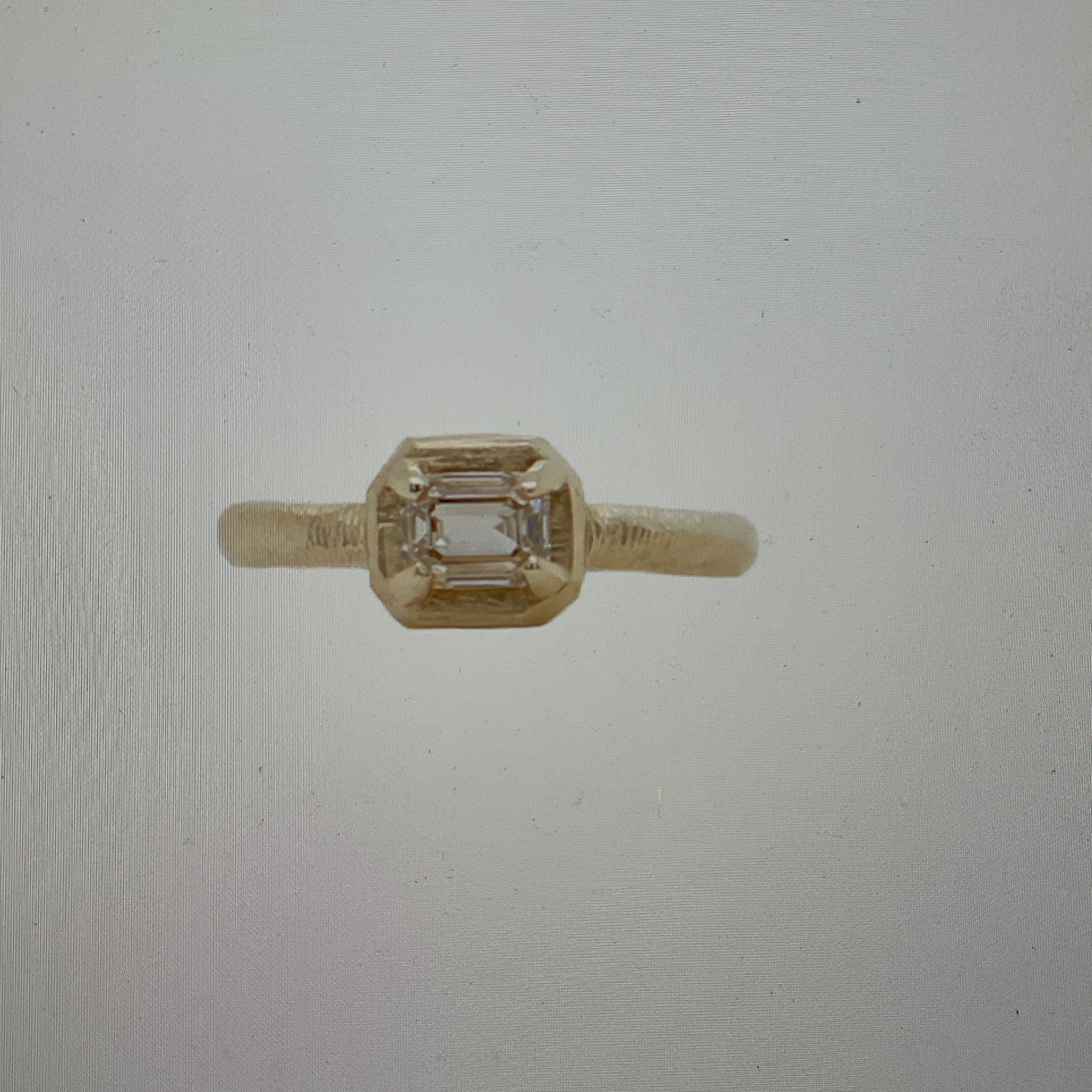 0.73 Cut Corner Step Cut Diamond Ring
