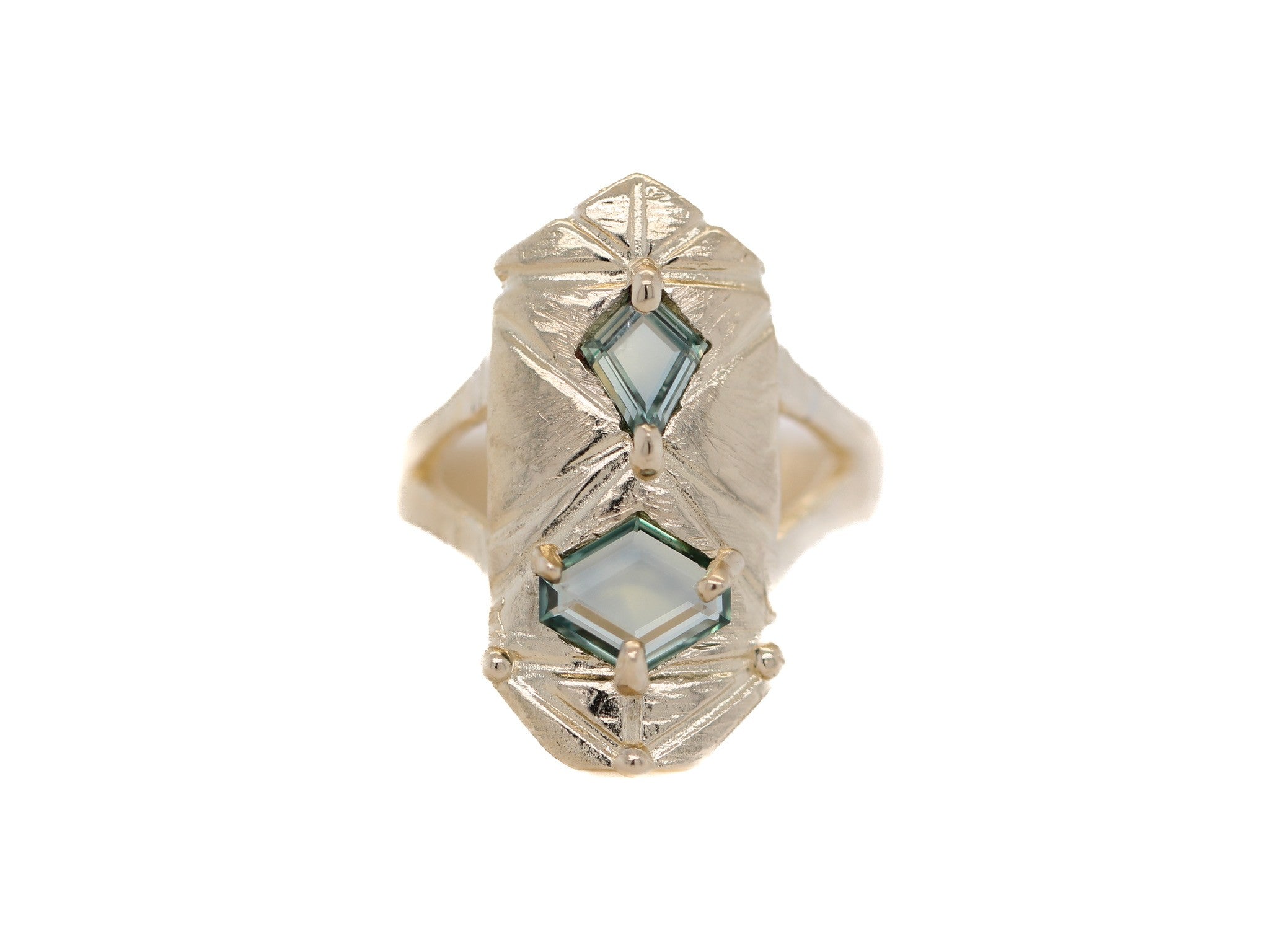 Sapphire Shield Ring 4