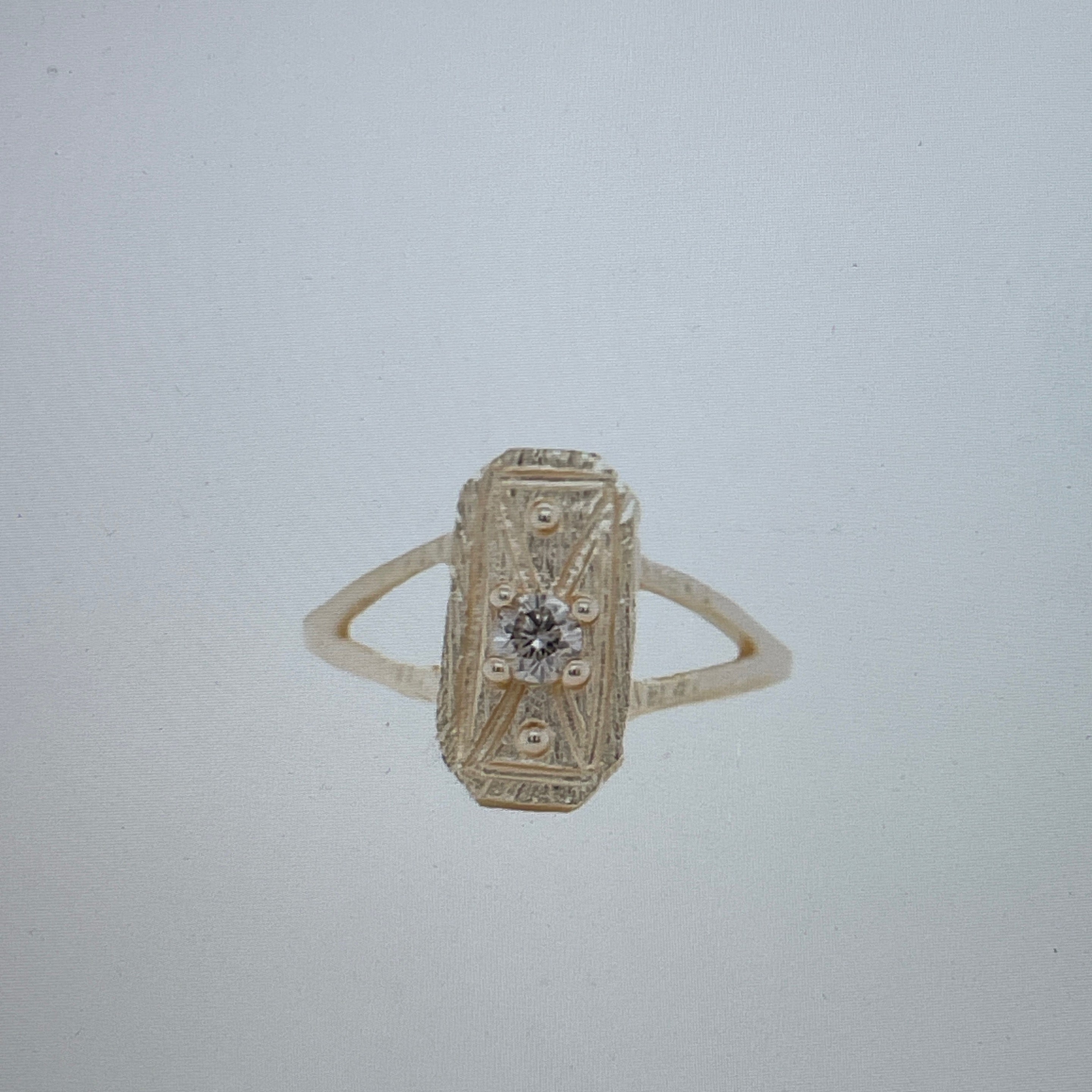 0.10 Carat Champagne Diamond Mini Shield Ring