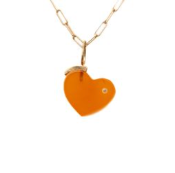 Mini Heart Charm - Carnelian