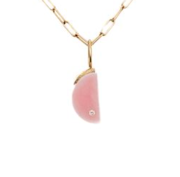 Mini Moon Charm - Pink Opal