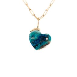 Mini Heart Charm - Shattuckite