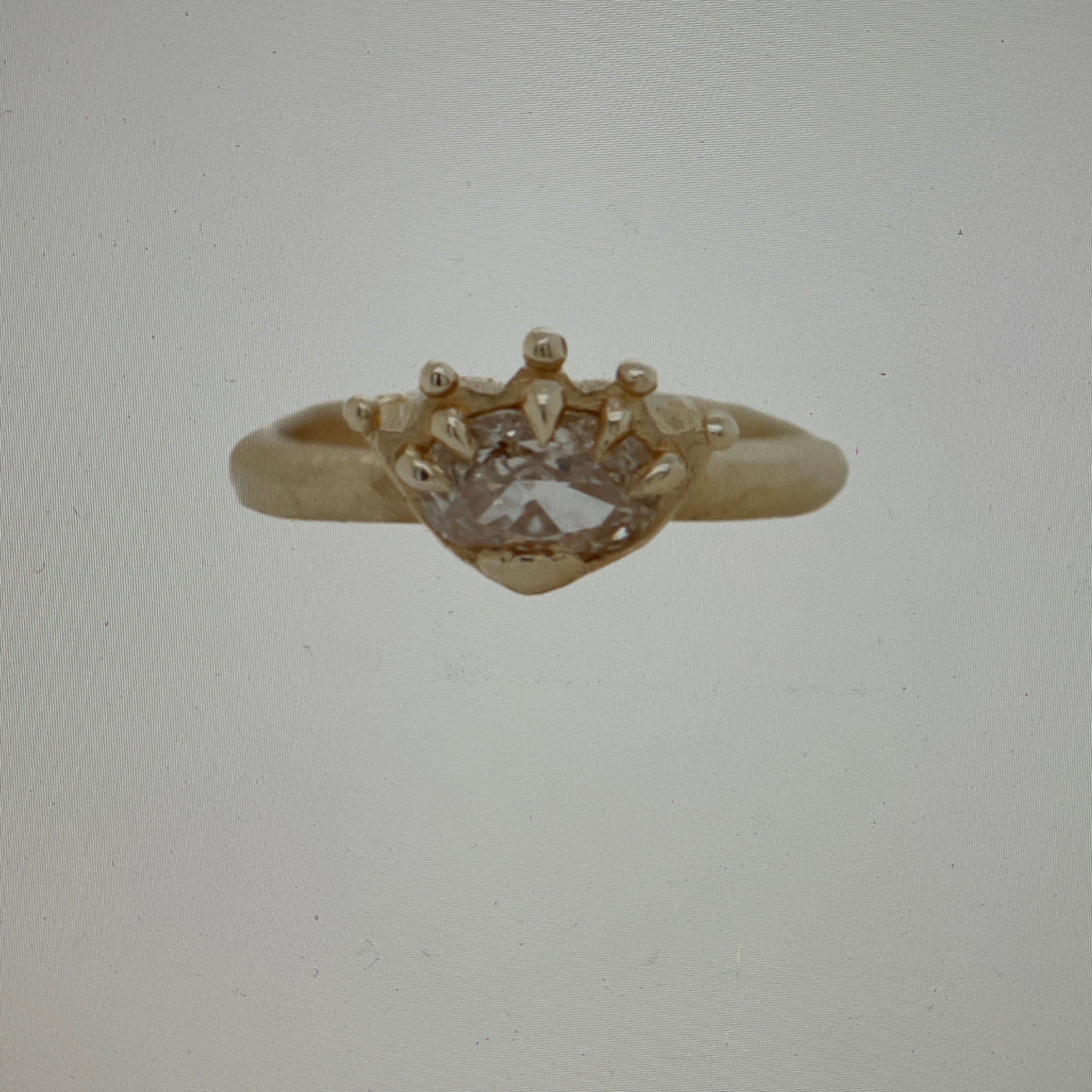1.02 Carat Oval Champagne Diamond Crown Ring