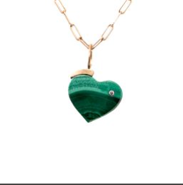 Mini Heart Charm - Malachite