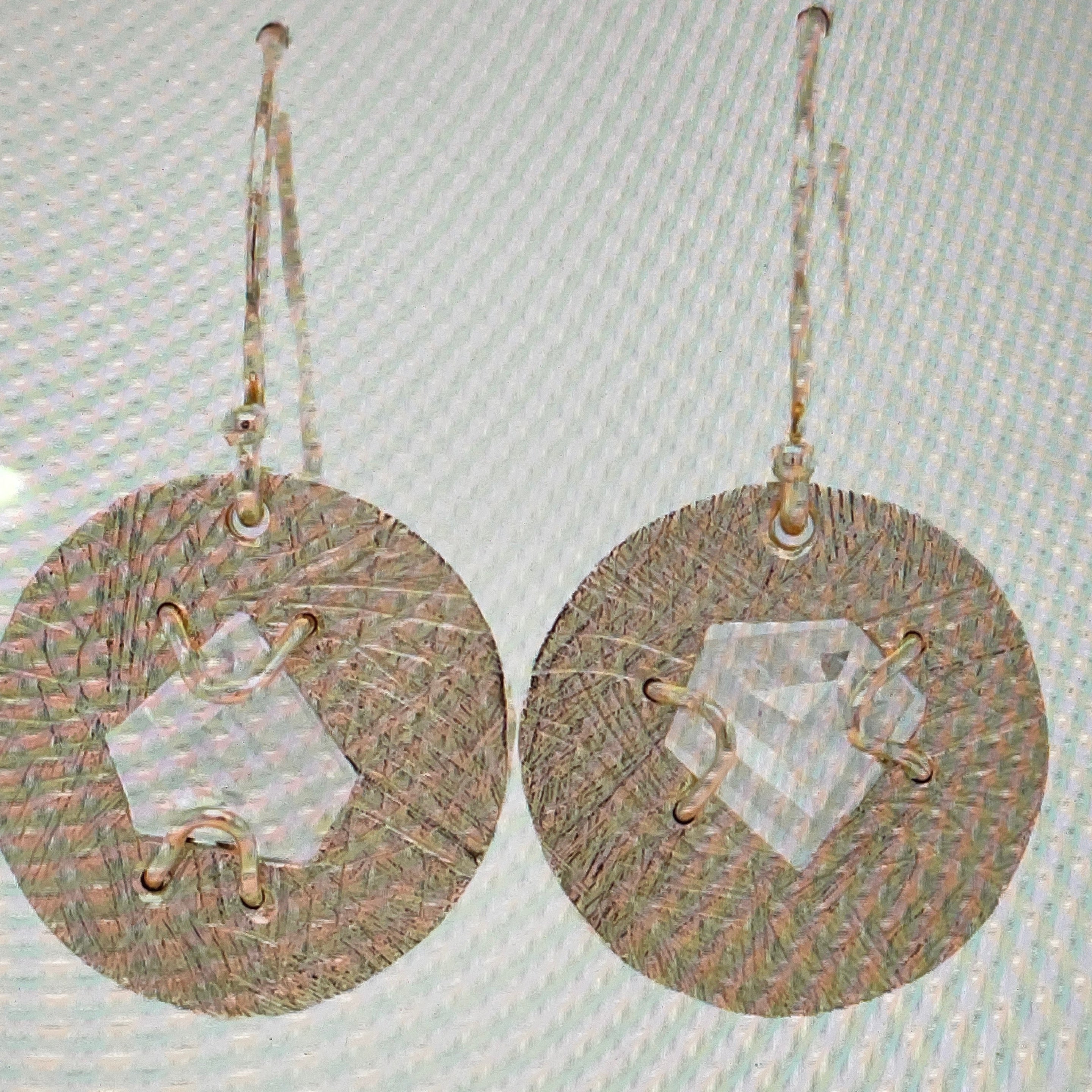 1.27ct Diamond Drop Disc Earrings