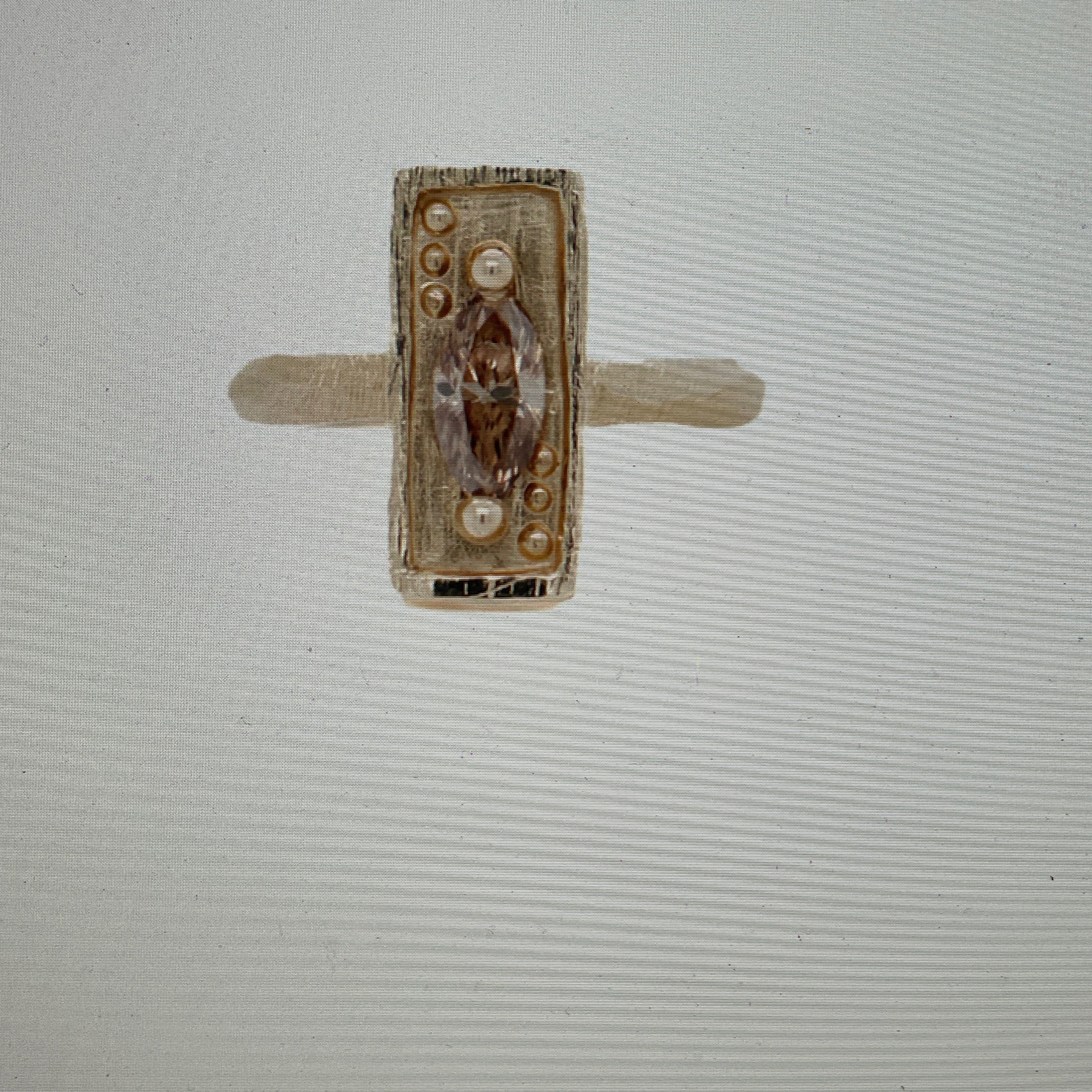 0.63 Carat Marquise Champagne Diamond Card Ring