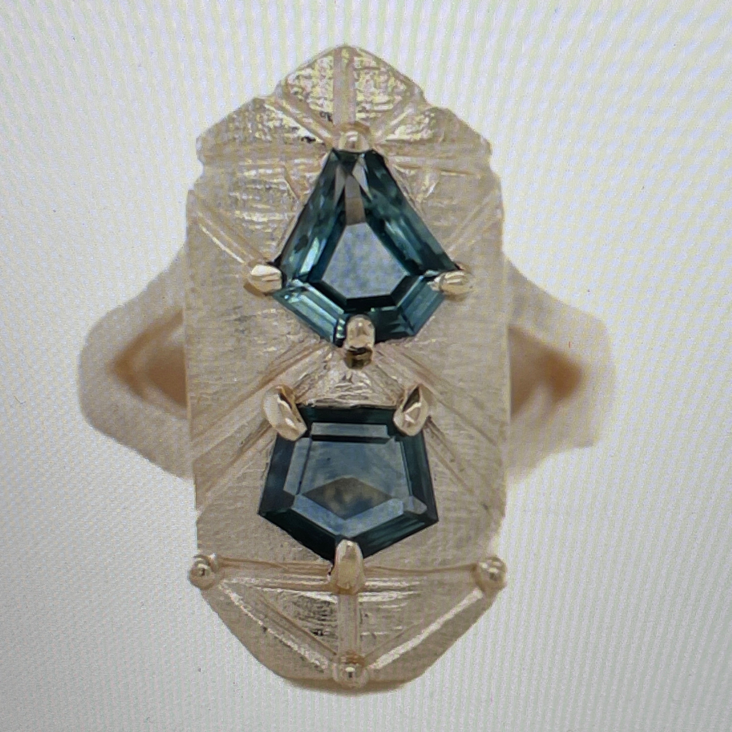 Sapphire Shield Ring 5