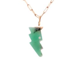 Mini Bolt Charm - Chrysoprase