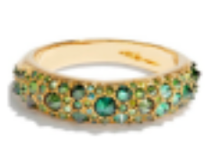 BARBED GREEN DIAMOND DUOMO RING - 18ky