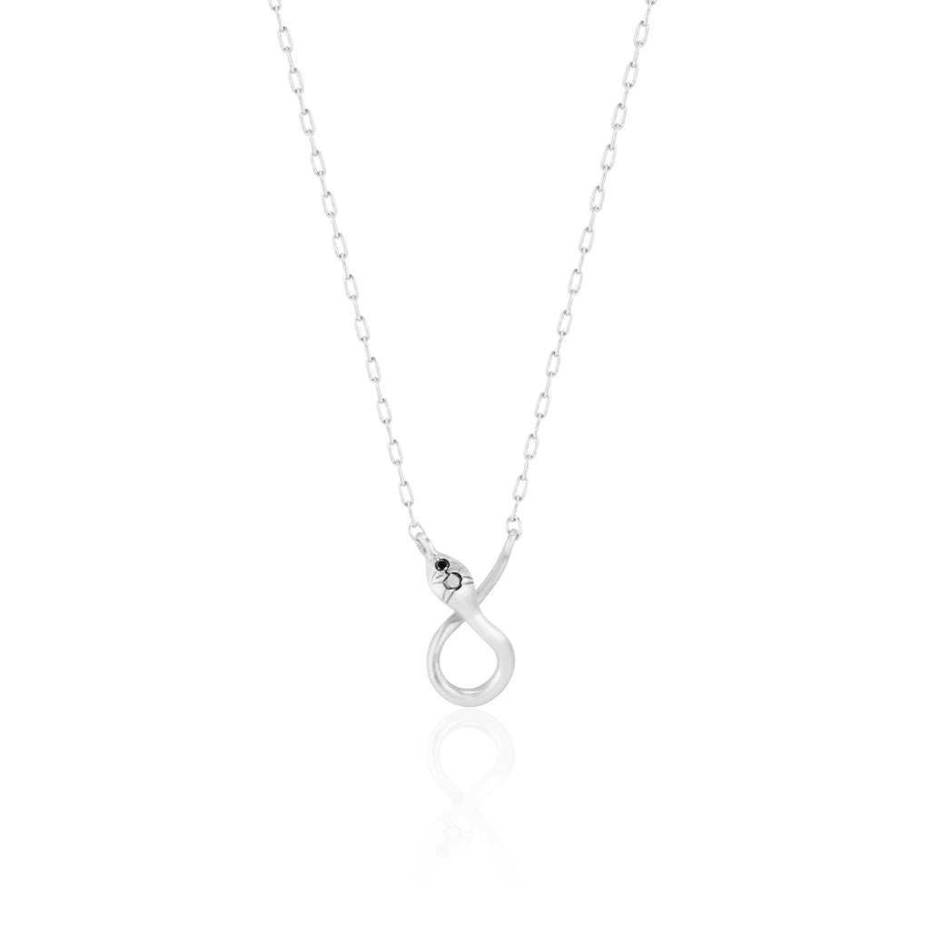 Psylli Black Diamond Charm Holder Necklace Silver