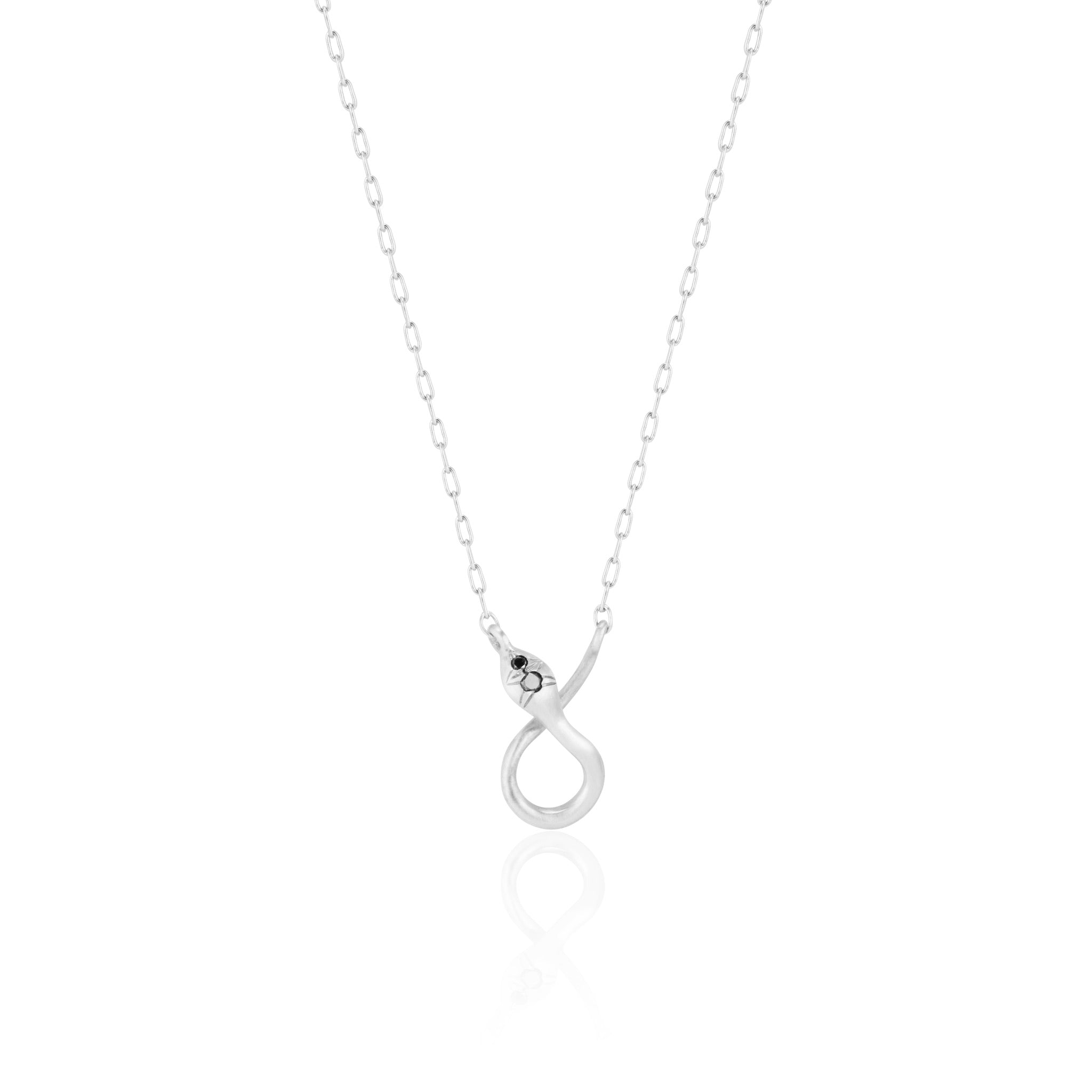 Psylli Black Diamond Charm Holder Necklace Silver